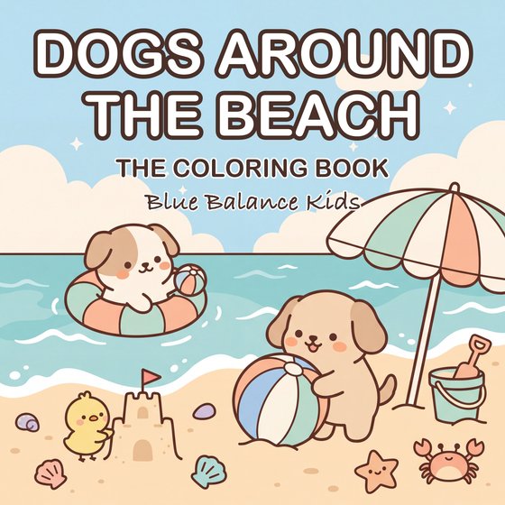 Dogs Around the Beach: The Coloring Book, cover