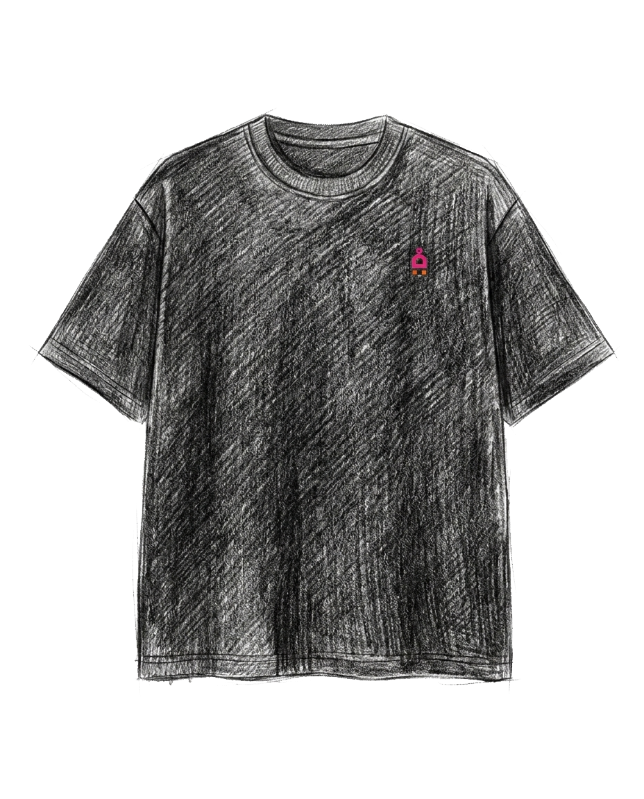 Oversized Boxy Tee Front 2, pencil sketch